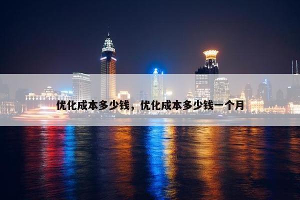 优化成本多少钱，优化成本多少钱一个月