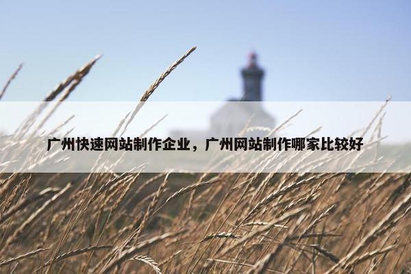 广州快速网站制作企业，广州网站制作哪家比较好