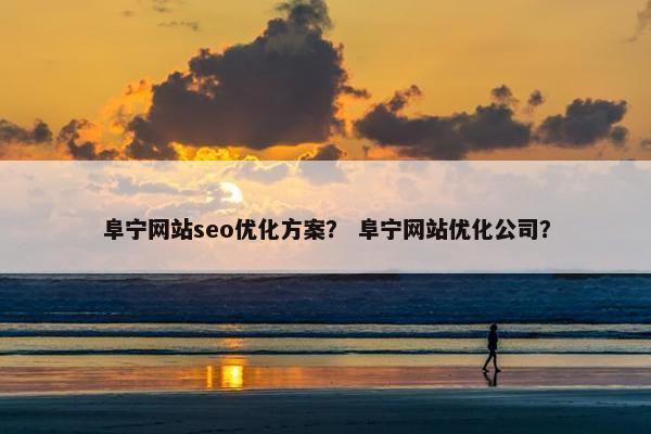 阜宁网站seo优化方案？ 阜宁网站优化公司？