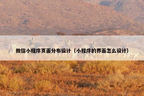 微信小程序页面分布设计（小程序的界面怎么设计）