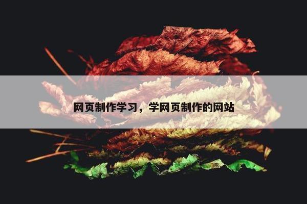 网页制作学习，学网页制作的网站