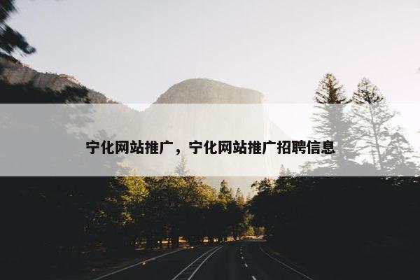 宁化网站推广，宁化网站推广招聘信息