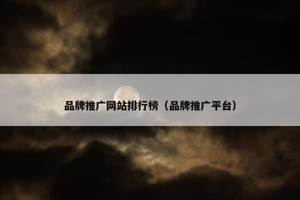 品牌推广网站排行榜（品牌推广平台）