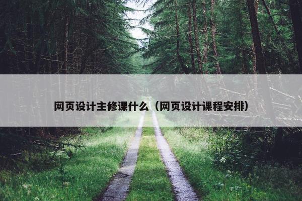 网页设计主修课什么（网页设计课程安排）