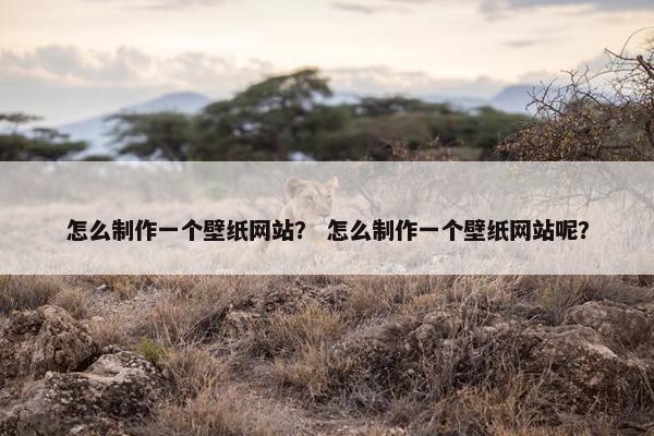 怎么制作一个壁纸网站？ 怎么制作一个壁纸网站呢？