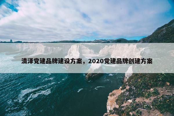 清泽党建品牌建设方案，2020党建品牌创建方案