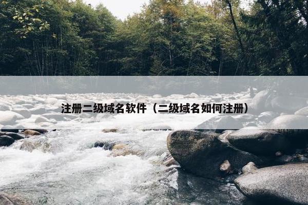 注册二级域名软件（二级域名如何注册）