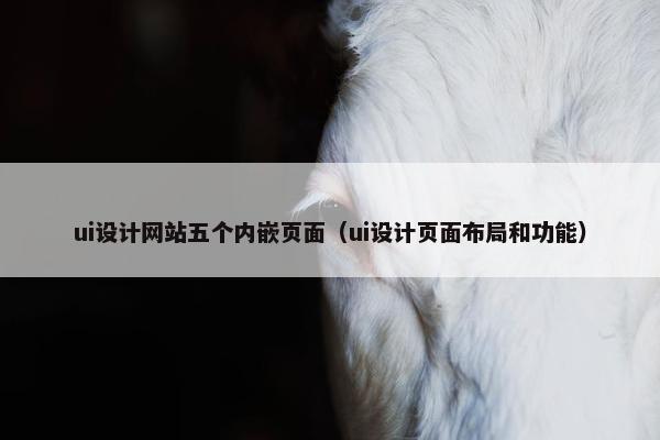 ui设计网站五个内嵌页面（ui设计页面布局和功能）