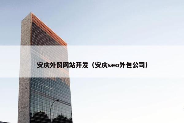安庆外贸网站开发（安庆seo外包公司）