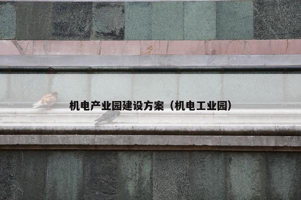 机电产业园建设方案（机电工业园）