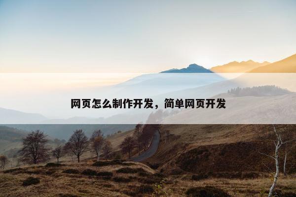 网页怎么制作开发，简单网页开发