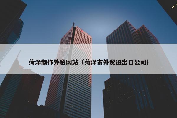 菏泽制作外贸网站（菏泽市外贸进出口公司）