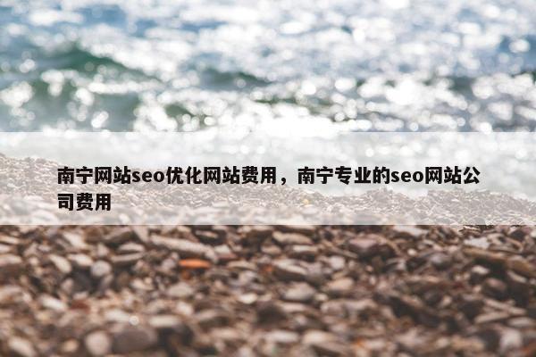 南宁网站seo优化网站费用，南宁专业的seo网站公司费用