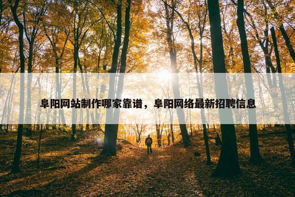 阜阳网站制作哪家靠谱，阜阳网络最新招聘信息