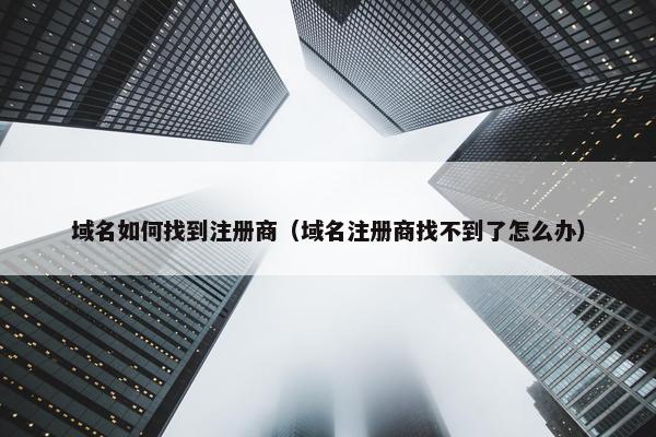 域名如何找到注册商（域名注册商找不到了怎么办）