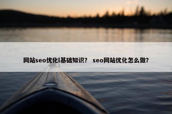 网站seo优化l基础知识？ seo网站优化怎么做？