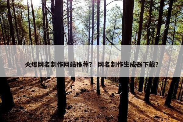 火爆网名制作网站推荐？ 网名制作生成器下载？