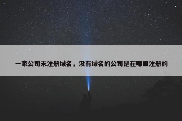 一家公司未注册域名，没有域名的公司是在哪里注册的