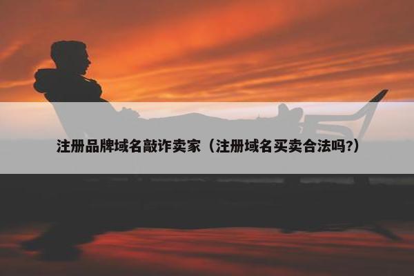 注册品牌域名敲诈卖家（注册域名买卖合法吗?）