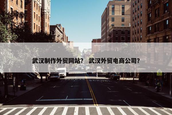 武汉制作外贸网站？ 武汉外贸电商公司？