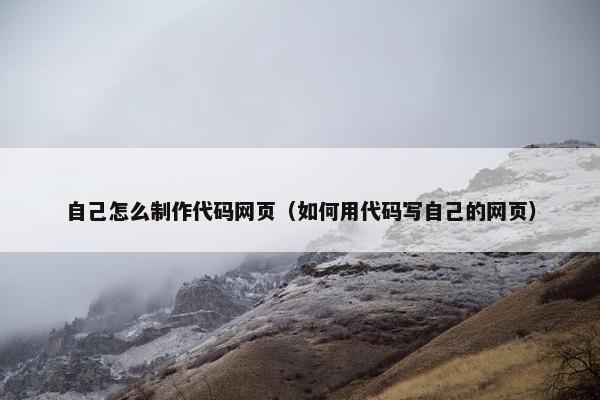 自己怎么制作代码网页（如何用代码写自己的网页）