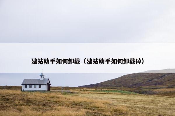 建站助手如何卸载（建站助手如何卸载掉）