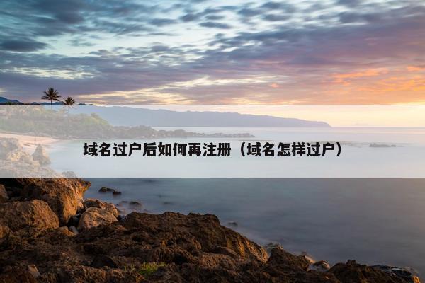 域名过户后如何再注册（域名怎样过户）