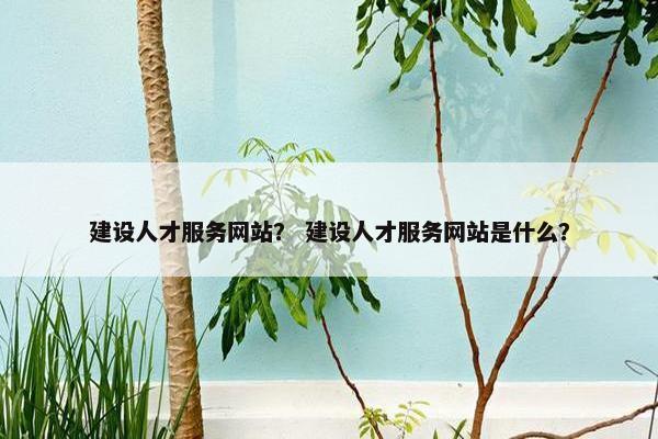 建设人才服务网站？ 建设人才服务网站是什么？