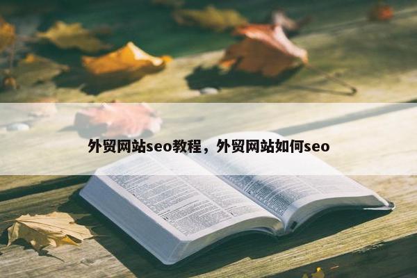 外贸网站seo教程，外贸网站如何seo