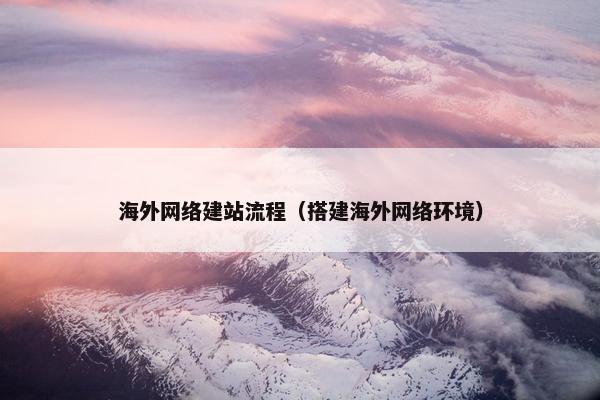 海外网络建站流程（搭建海外网络环境）