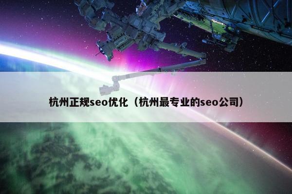杭州正规seo优化（杭州最专业的seo公司）