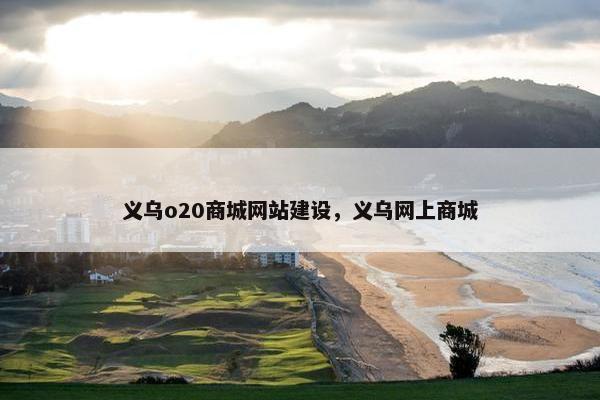 义乌o20商城网站建设，义乌网上商城