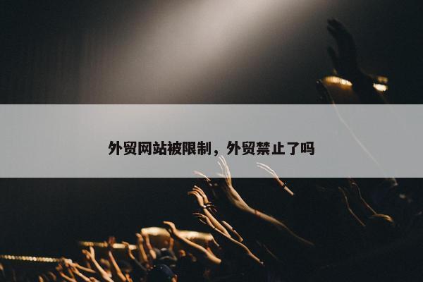 外贸网站被限制，外贸禁止了吗