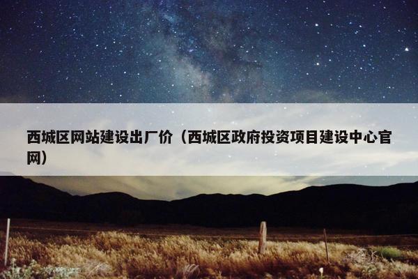 西城区网站建设出厂价（西城区政府投资项目建设中心官网）