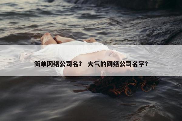 简单网络公司名？ 大气的网络公司名字？