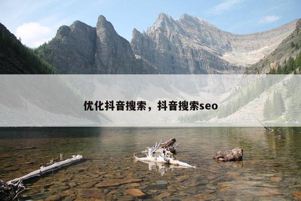 优化抖音搜索，抖音搜索seo
