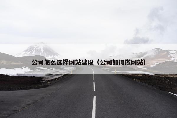 公司怎么选择网站建设（公司如何做网站）