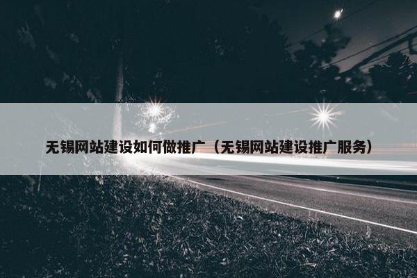 无锡网站建设如何做推广（无锡网站建设推广服务）