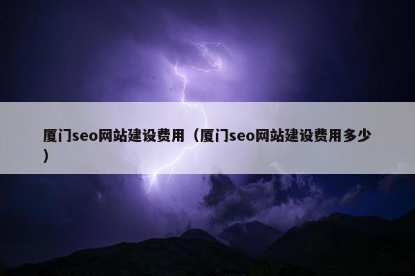 厦门seo网站建设费用（厦门seo网站建设费用多少）