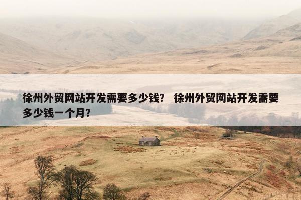 徐州外贸网站开发需要多少钱？ 徐州外贸网站开发需要多少钱一个月？