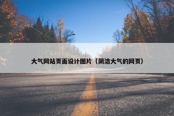 大气网站页面设计图片（简洁大气的网页）