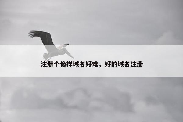 注册个像样域名好难，好的域名注册