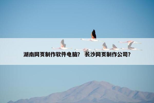 湖南网页制作软件电脑？ 长沙网页制作公司？