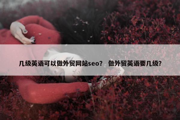 几级英语可以做外贸网站seo？ 做外贸英语要几级？