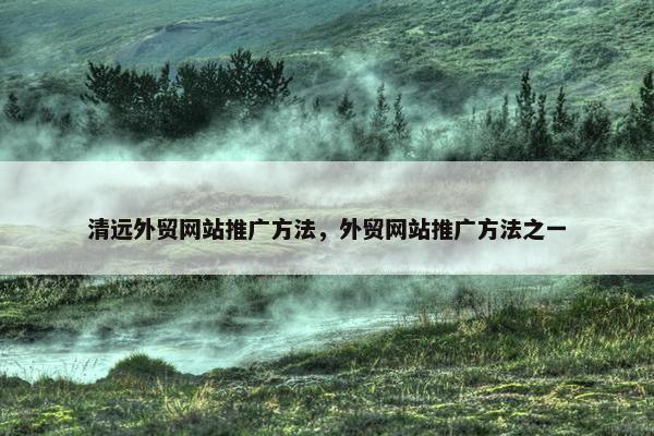 清远外贸网站推广方法，外贸网站推广方法之一