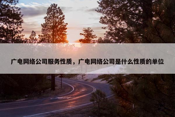 广电网络公司服务性质，广电网络公司是什么性质的单位