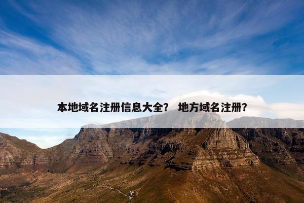 本地域名注册信息大全？ 地方域名注册？