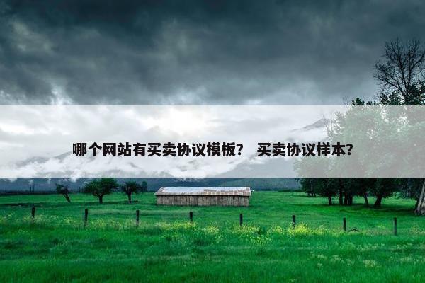 哪个网站有买卖协议模板？ 买卖协议样本？
