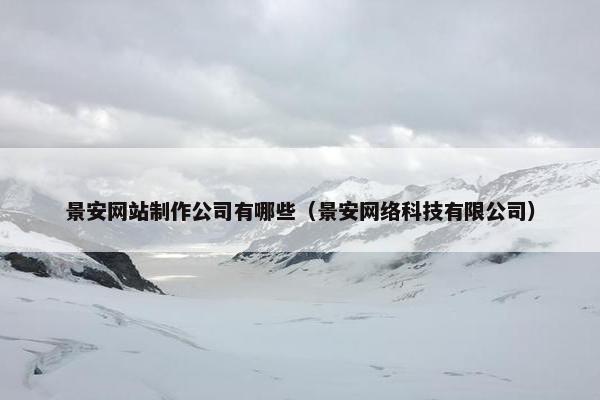 景安网站制作公司有哪些（景安网络科技有限公司）