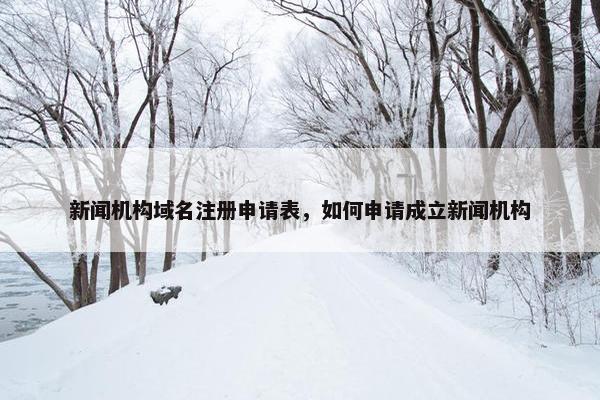 新闻机构域名注册申请表，如何申请成立新闻机构